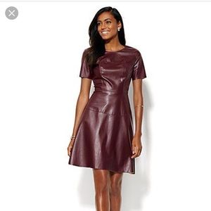 New York & Co Faux leather flare dress